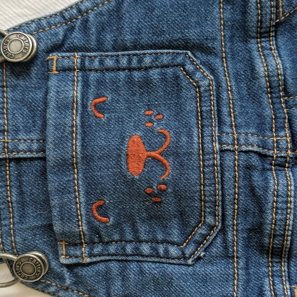 carter's soft knit denim overalls & collared bodysuit outfit set 3 months baby - Picture 5 of 12